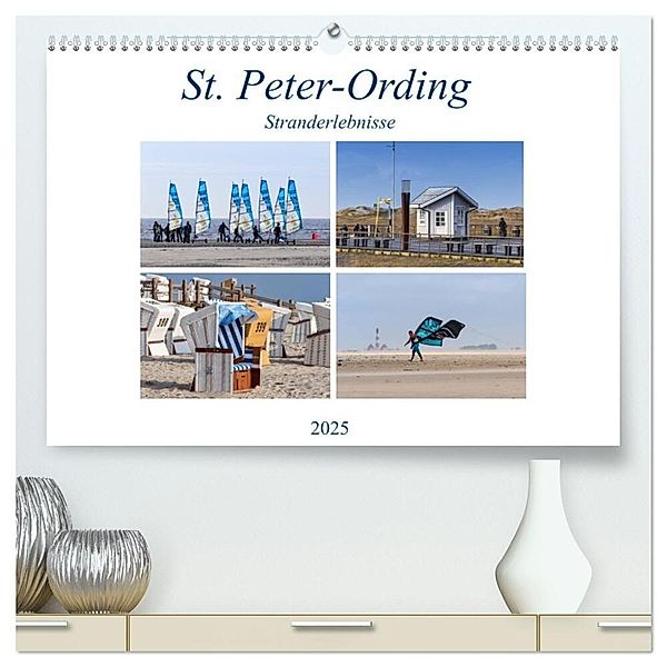 St. Peter-Ording Stranderlebnisse (hochwertiger Premium Wandkalender 2025 DIN A2 quer), Kunstdruck in Hochglanz, Calvendo, Manuela Falke