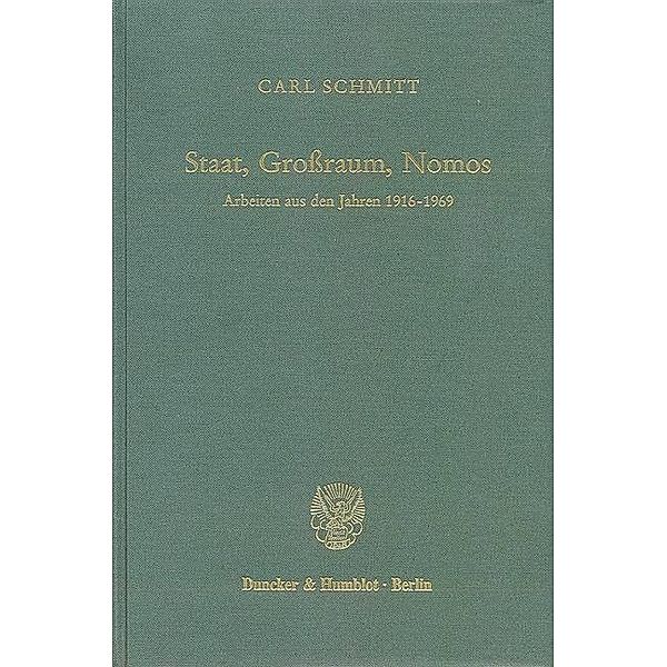 Staat, Grossraum, Nomos, Carl Schmitt
