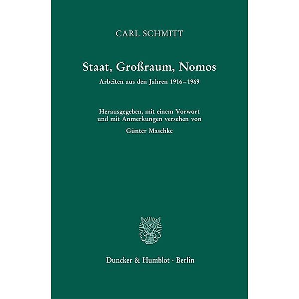 Staat, Großraum, Nomos., Carl Schmitt