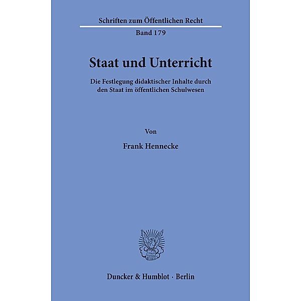 Staat und Unterricht., Frank Hennecke