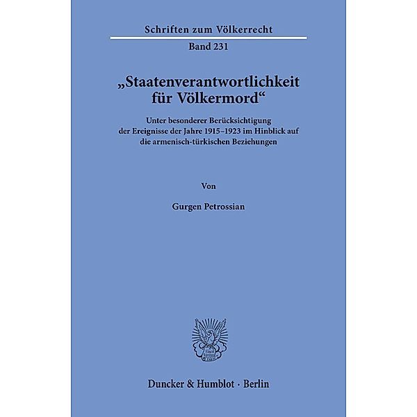 »Staatenverantwortlichkeit für Völkermord«., Gurgen Petrossian