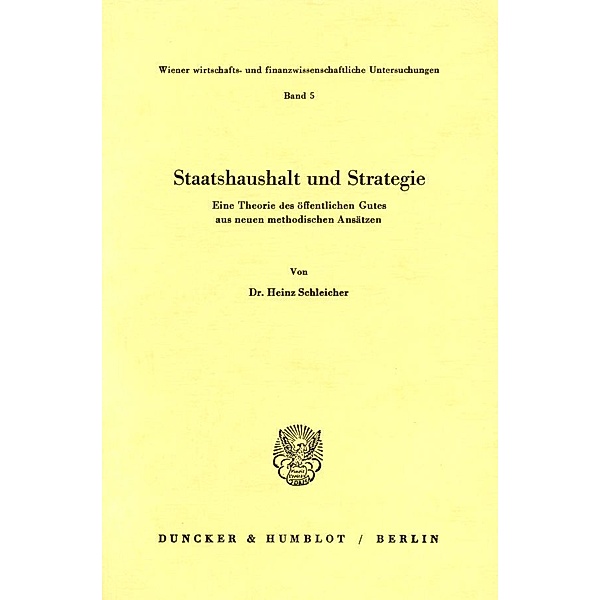 Staatshaushalt und Strategie., Heinz Schleicher