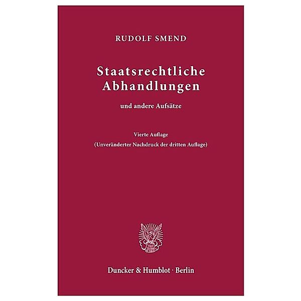 Staatsrechtliche Abhandlungen, Rudolf Smend