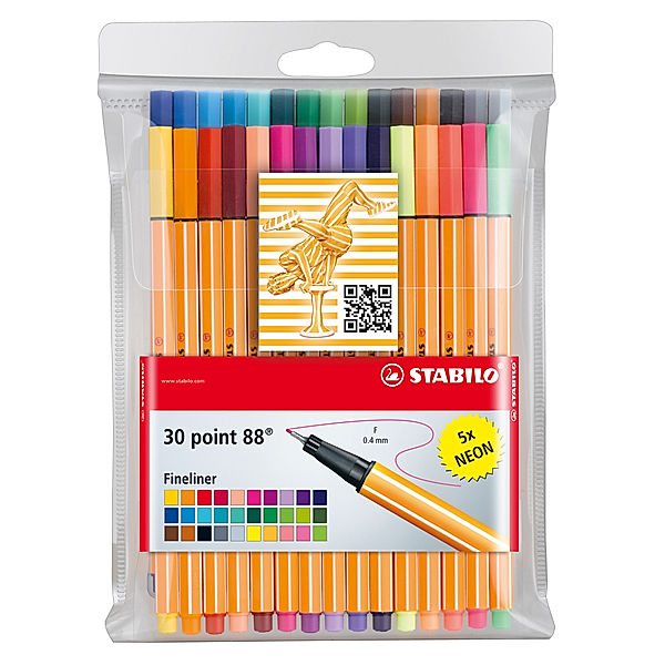 Stabilo point 88 25 Fineliner + 5 Neonfarben (Anzahl: 25 + 5)