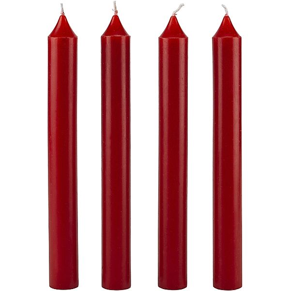 Stabkerzen Classique 4er-Set, (Farbe: rot)