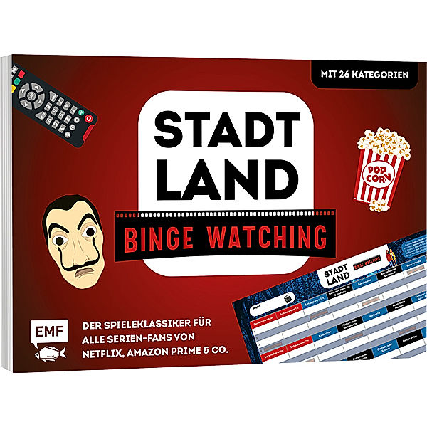 EDITION,MICHAEL FISCHER Stadt, Land, Binge Watching - Der Spieleklassiker für alle Serien-Fans von Netflix, Amazon Prime und Co.