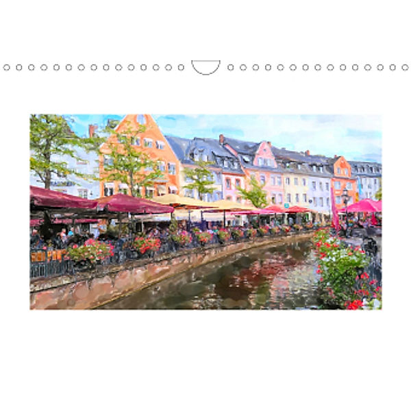 Stadt Saarburg - Rundgang in Aquarell Illustrationen (Wandkalender 2021 DIN A4 quer), Anja Frost