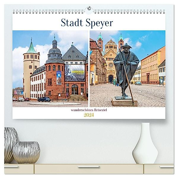 Stadt Speyer - wunderschönes Reiseziel (hochwertiger Premium Wandkalender 2024 DIN A2 quer), Kunstdruck in Hochglanz, Nina Schwarze