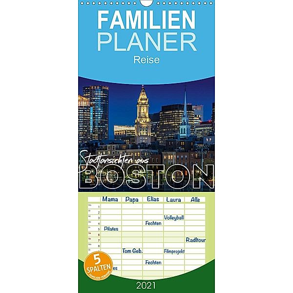 Stadtansichten aus Boston - Familienplaner hoch (Wandkalender 2021 , 21 cm x 45 cm, hoch), Melanie Viola