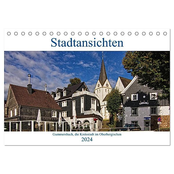Stadtansichten, Gummersbach (Tischkalender 2024 DIN A5 quer), CALVENDO Monatskalender, Detlef Thiemann