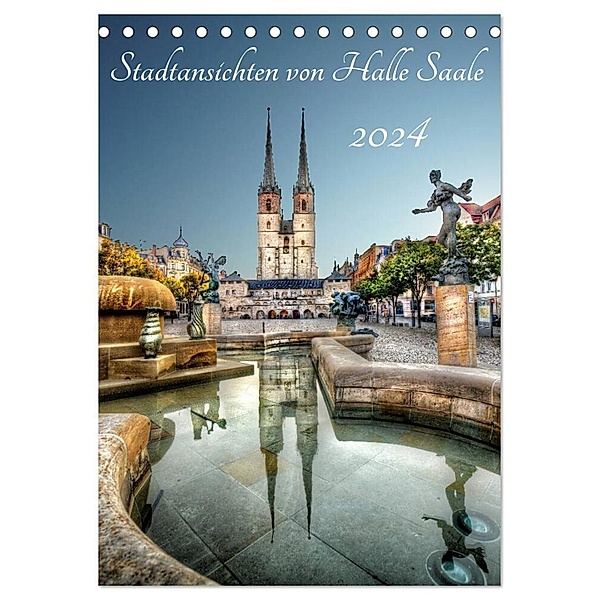 Stadtansichten von Halle Saale 2024 (Tischkalender 2024 DIN A5 hoch), CALVENDO Monatskalender, Oliver Friebel