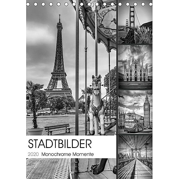 STADTBILDER Monochrome Momente (Tischkalender 2020 DIN A5 hoch), Melanie Viola