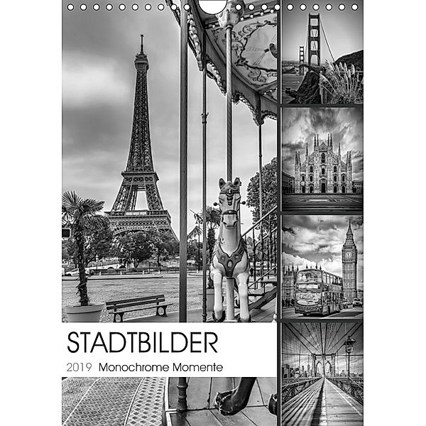 STADTBILDER Monochrome Momente (Wandkalender 2019 DIN A4 hoch), Melanie Viola