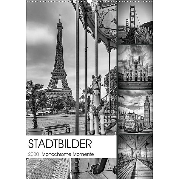 STADTBILDER Monochrome Momente (Wandkalender 2020 DIN A2 hoch), Melanie Viola