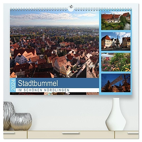 Stadtbummel im schönen Nördlingen (hochwertiger Premium Wandkalender 2024 DIN A2 quer), Kunstdruck in Hochglanz, Martina Cross