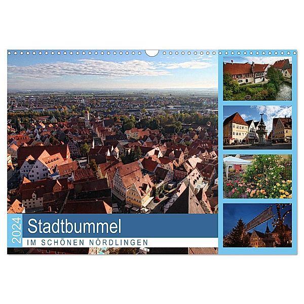 Stadtbummel im schönen Nördlingen (Wandkalender 2024 DIN A3 quer), CALVENDO Monatskalender, Martina Cross