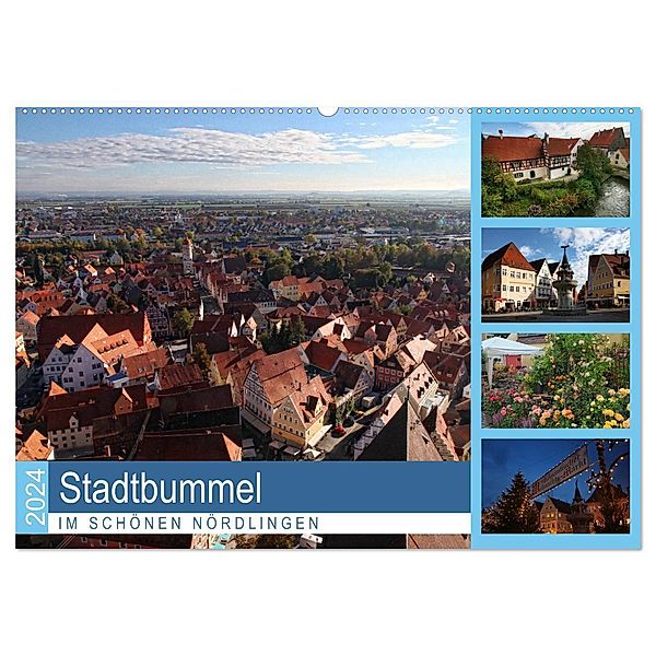 Stadtbummel im schönen Nördlingen (Wandkalender 2024 DIN A2 quer), CALVENDO Monatskalender, Martina Cross