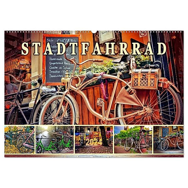 Stadtfahrrad (Wandkalender 2024 DIN A2 quer), CALVENDO Monatskalender, Peter Roder