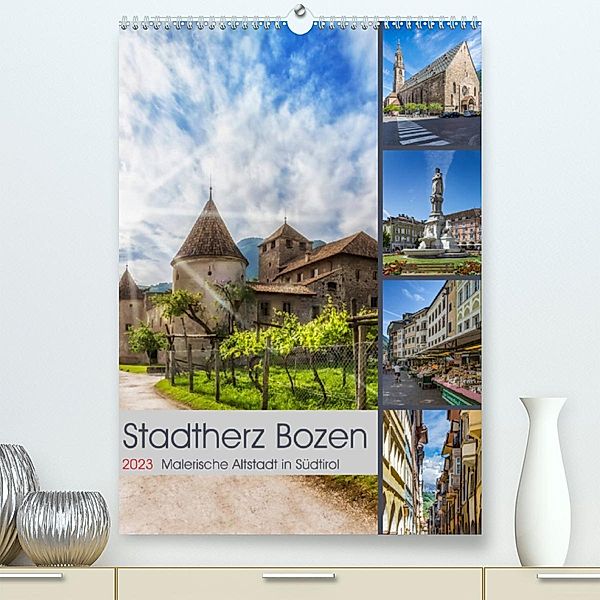 Stadtherz BOZEN (Premium, hochwertiger DIN A2 Wandkalender 2023, Kunstdruck in Hochglanz), Melanie Viola