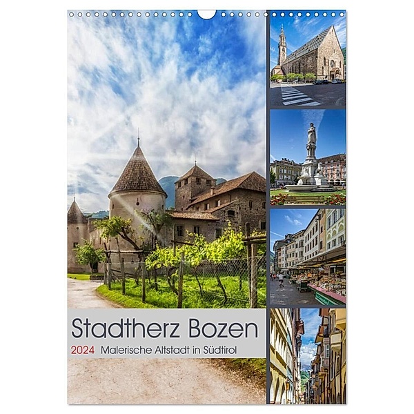 Stadtherz BOZEN (Wandkalender 2024 DIN A3 hoch), CALVENDO Monatskalender, Melanie Viola