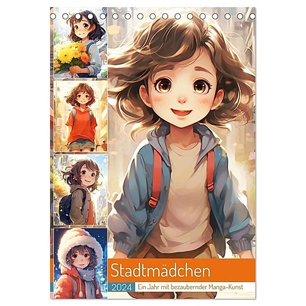 Stadtmädchen. Ein Jahr mit bezaubernder Manga-Kunst (Tischkalender 2024 DIN A5 hoch), CALVENDO Monatskalender, Rose Hurley