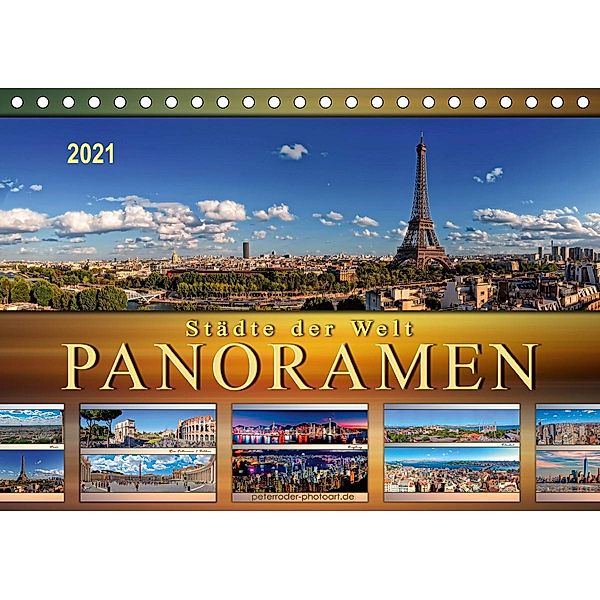 Städte der Welt, Panoramen (Tischkalender 2021 DIN A5 quer), Peter Roder