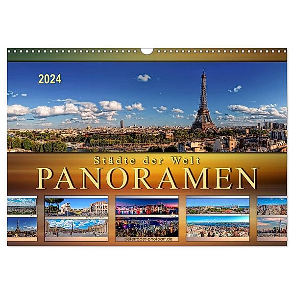 Städte der Welt, Panoramen (Wandkalender 2024 DIN A3 quer), CALVENDO Monatskalender, Peter Roder