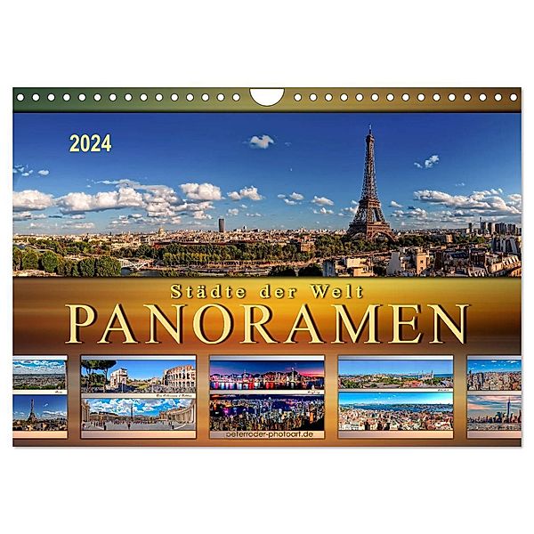 Städte der Welt, Panoramen (Wandkalender 2024 DIN A4 quer), CALVENDO Monatskalender, Peter Roder