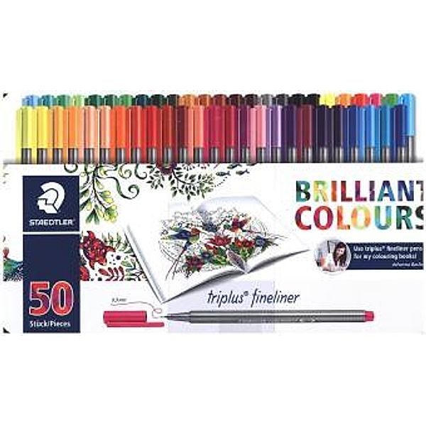 Staedtler - Triplus fineliner Metallbox 50er Johanna Basford