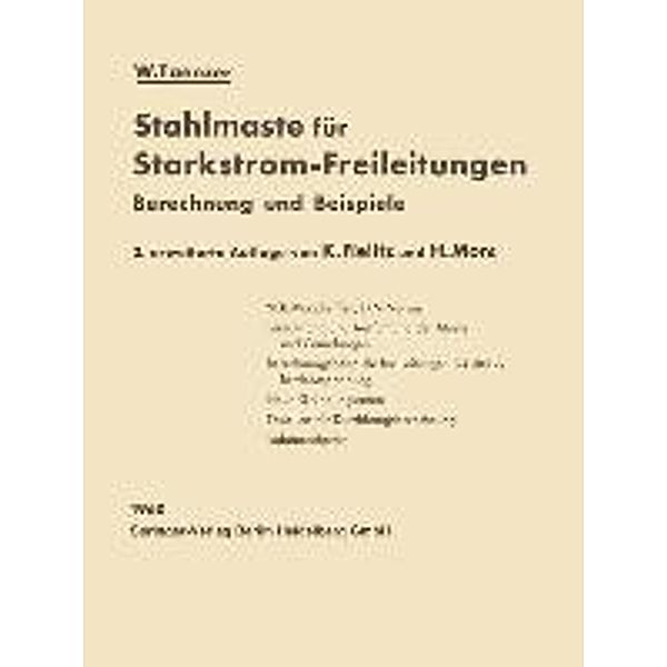 Stahlmaste für Starkstrom-Freileitungen, W. Taenzer