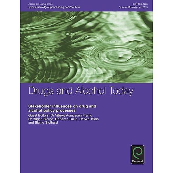 Stakeholder influences on drug and alcohol policy processes