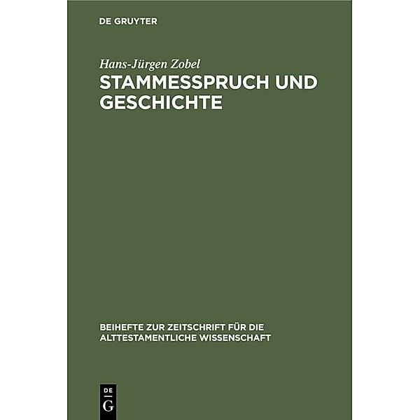 Stammesspruch und Geschichte, Hans-Jürgen Zobel