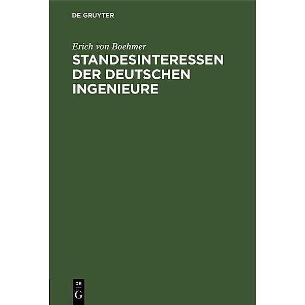 Standesinteressen der deutschen Ingenieure / Jahrbuch des Dokumentationsarchivs des österreichischen Widerstandes, Erich von Boehmer