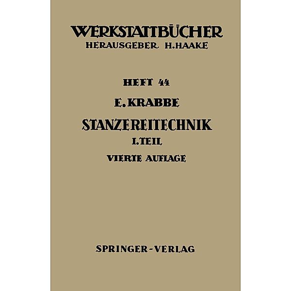 Stanzereitechnik / Werkstattbücher Bd.44, E. Krabbe