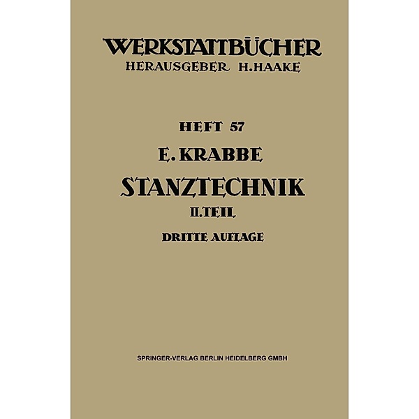 Stanztechnik / Werkstattbücher Bd.57, Erich Krabbe