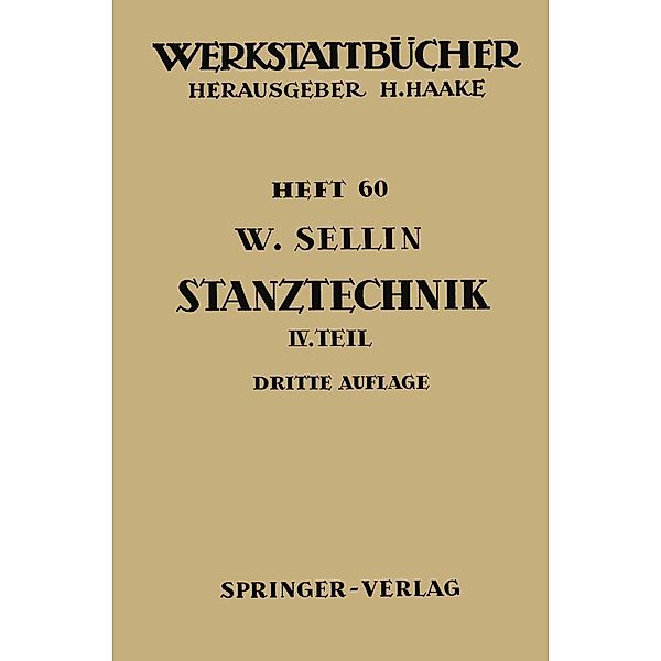 Stanztechnik / Werkstattbücher Bd.60, W. Sellin