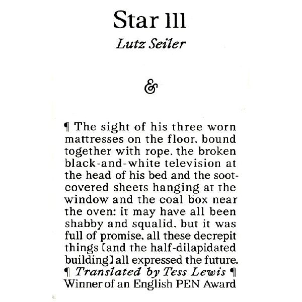 Star 111, Lutz Seiler