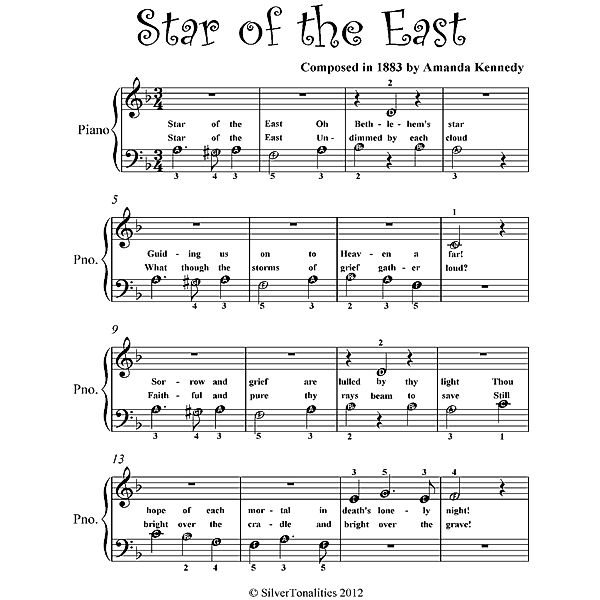 Star of the East Beginner Piano Sheet Music, Amanda Kennedy