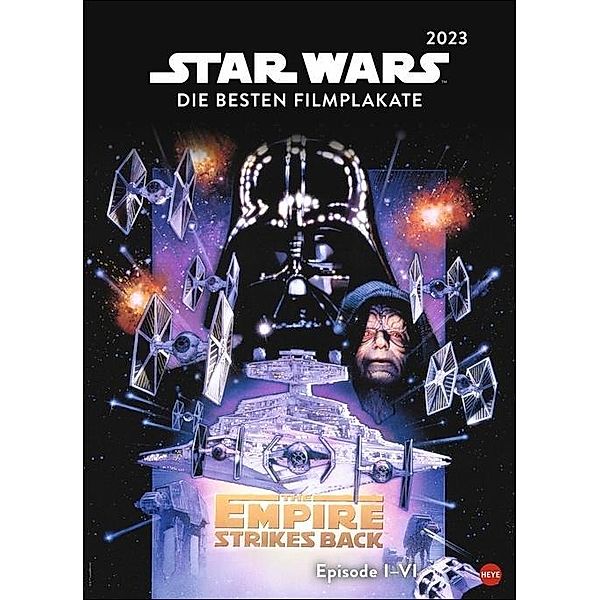 Star Wars Filmplakate Edition 2023. Die schönsten Plakate der Saga in einem großen Kalender. Legendäre Kinoplakate in ei