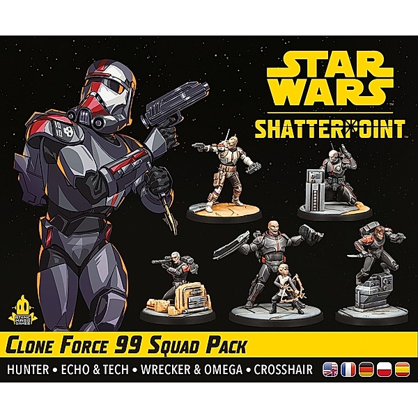 Asmodee, Atomic Mass Games Star Wars: Shatterpoint - Clone Force 99 Squad Pack (Squad-Pack Kloneinheit 99), Will Shick