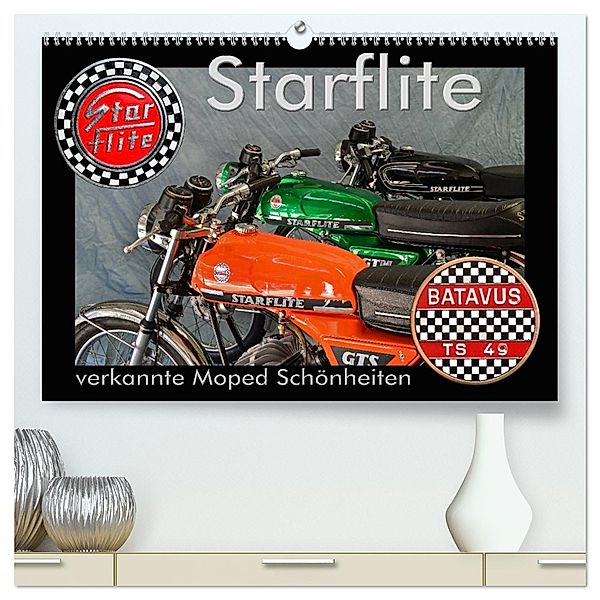 Starflite verkannte Moped Schönheiten (hochwertiger Premium Wandkalender 2025 DIN A2 quer), Kunstdruck in Hochglanz, Calvendo, Ingo Laue