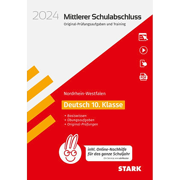 STARK Original-Prüfungen und Training - Mittlerer Schulabschluss 2024 - Deutsch - NRW - inkl. Online-Nachhilfe, m. 1 Buc