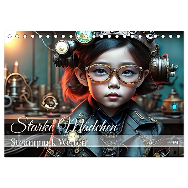 Starke Mädchen - Steampunk Welten (Tischkalender 2024 DIN A5 quer), CALVENDO Monatskalender, Calvendo, Drachenkind-Fotografie