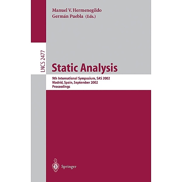 Static Analysis / Lecture Notes in Computer Science Bd.2477