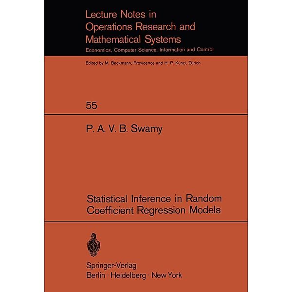 Statistical Inference in Random Coefficient Regression Models / Lecture Notes in Economics and Mathematical Systems Bd.55, P. A. V. B. Swamy