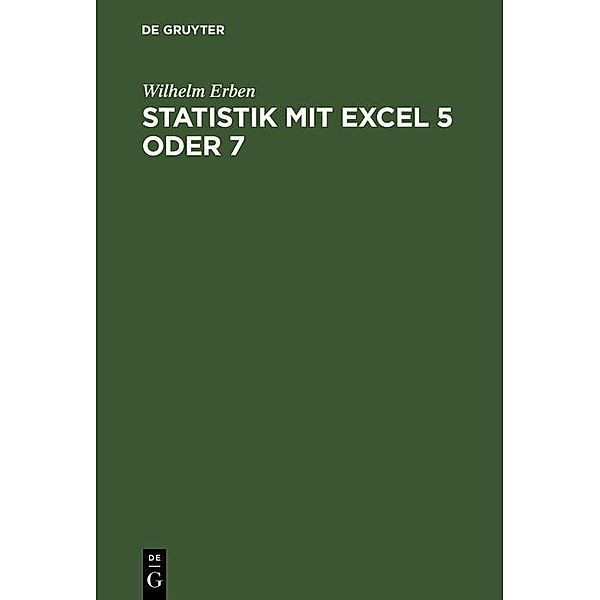 Statistik mit Excel 5 oder 7, Wilhelm Erben