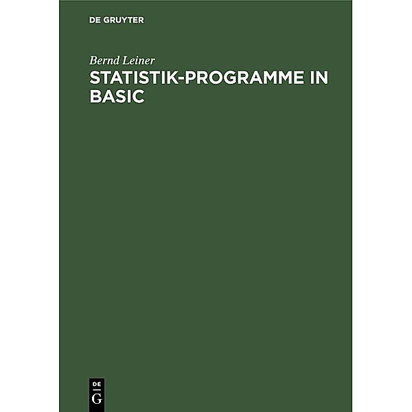 Statistik-Programme in BASIC / Jahrbuch des Dokumentationsarchivs des österreichischen Widerstandes, Bernd Leiner