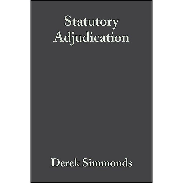 Statutory Adjudication, Derek Simmonds