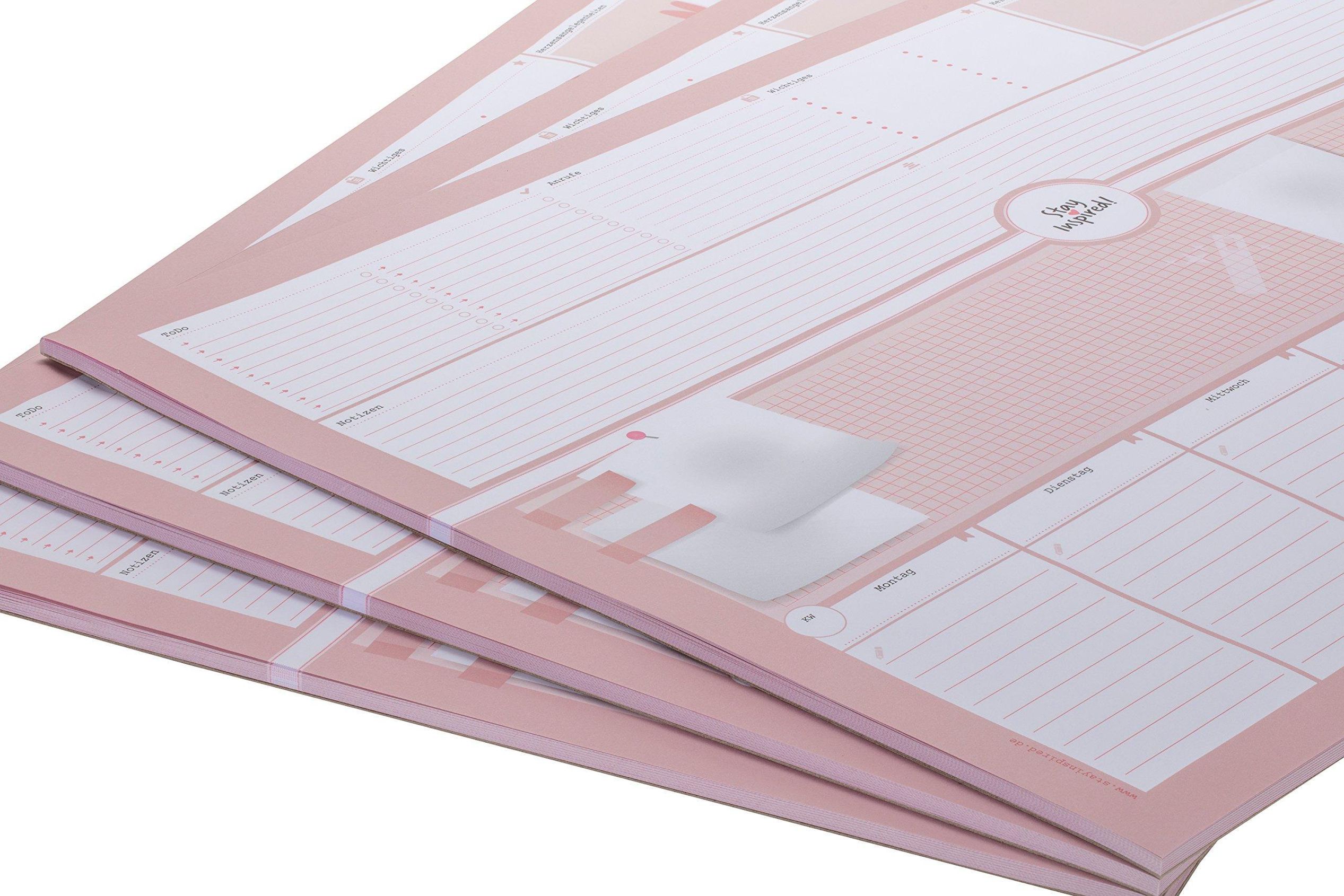 Stay Inspired, Schreibtischunterlage, Abrissplaner mit Wochenplaner rosa  pink - Kalender bestellen