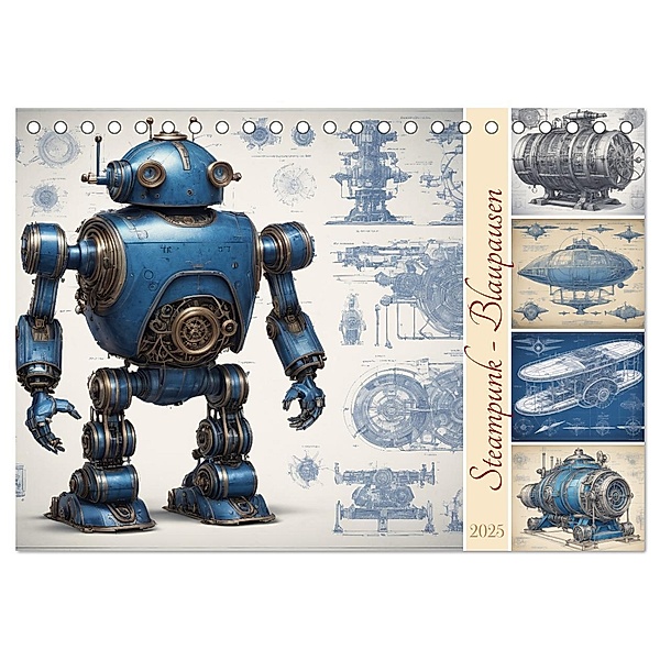 Steampunk - Blaupausen (Tischkalender 2025 DIN A5 quer), CALVENDO Monatskalender, Calvendo, Stanley Hinz